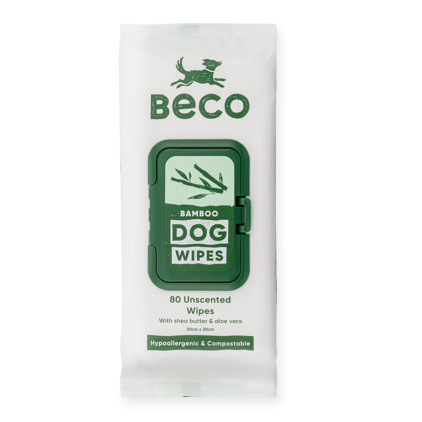 Beco Bamboo Dog Wipes, Unscented, 80 Pack