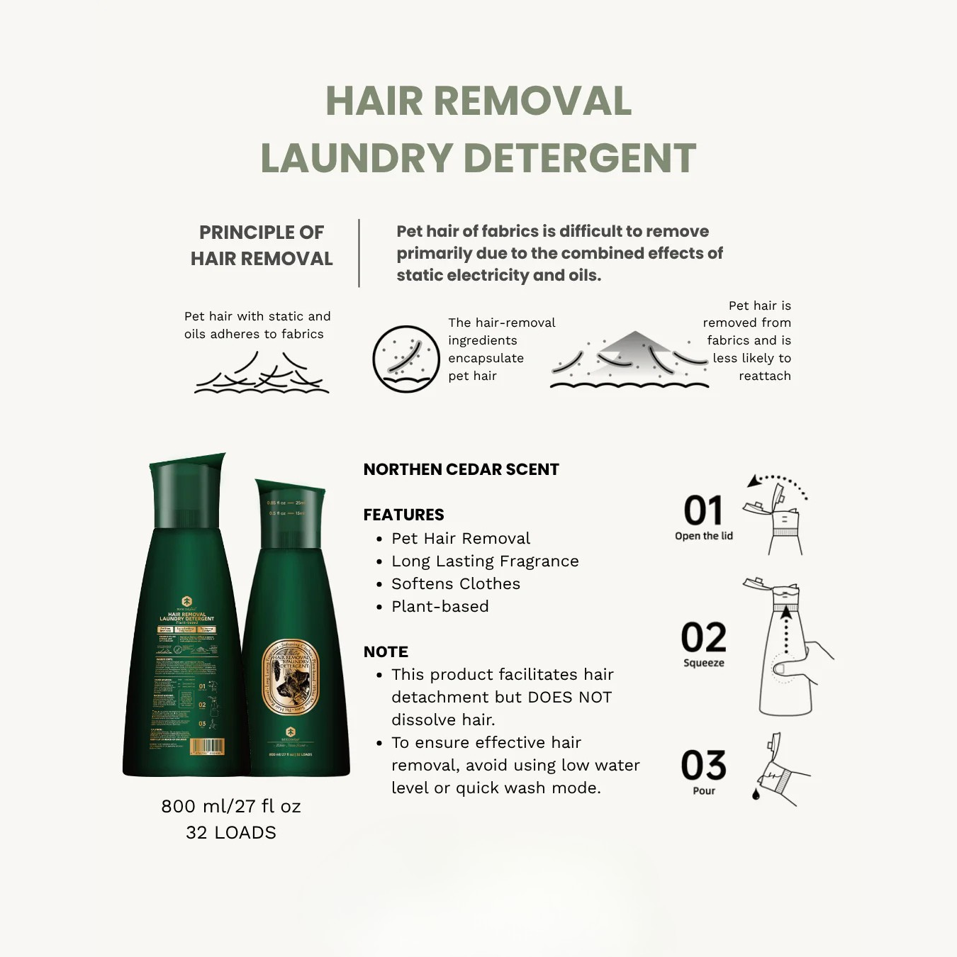 Hair Removal Laundry Detergent