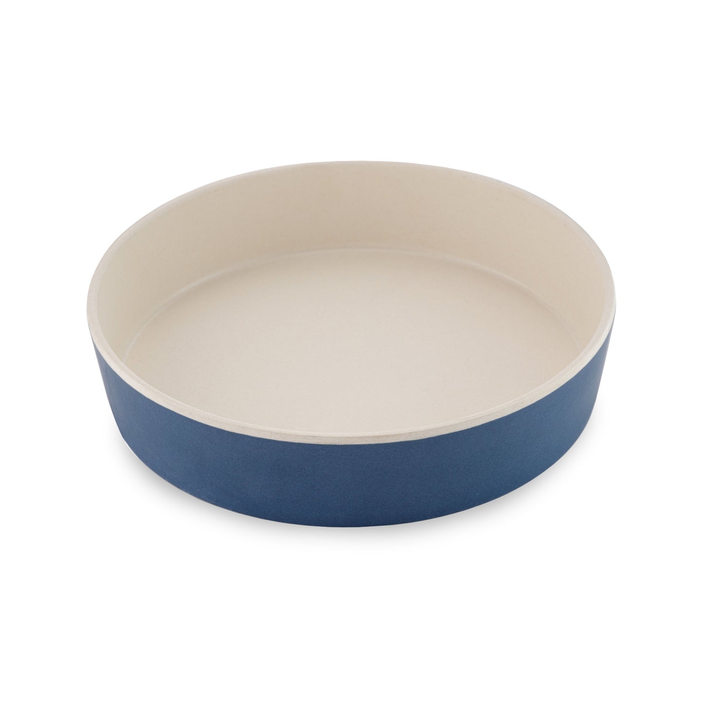 Beco Low-Rim Printed Bamboo Cat Bowl, Midnight Blue