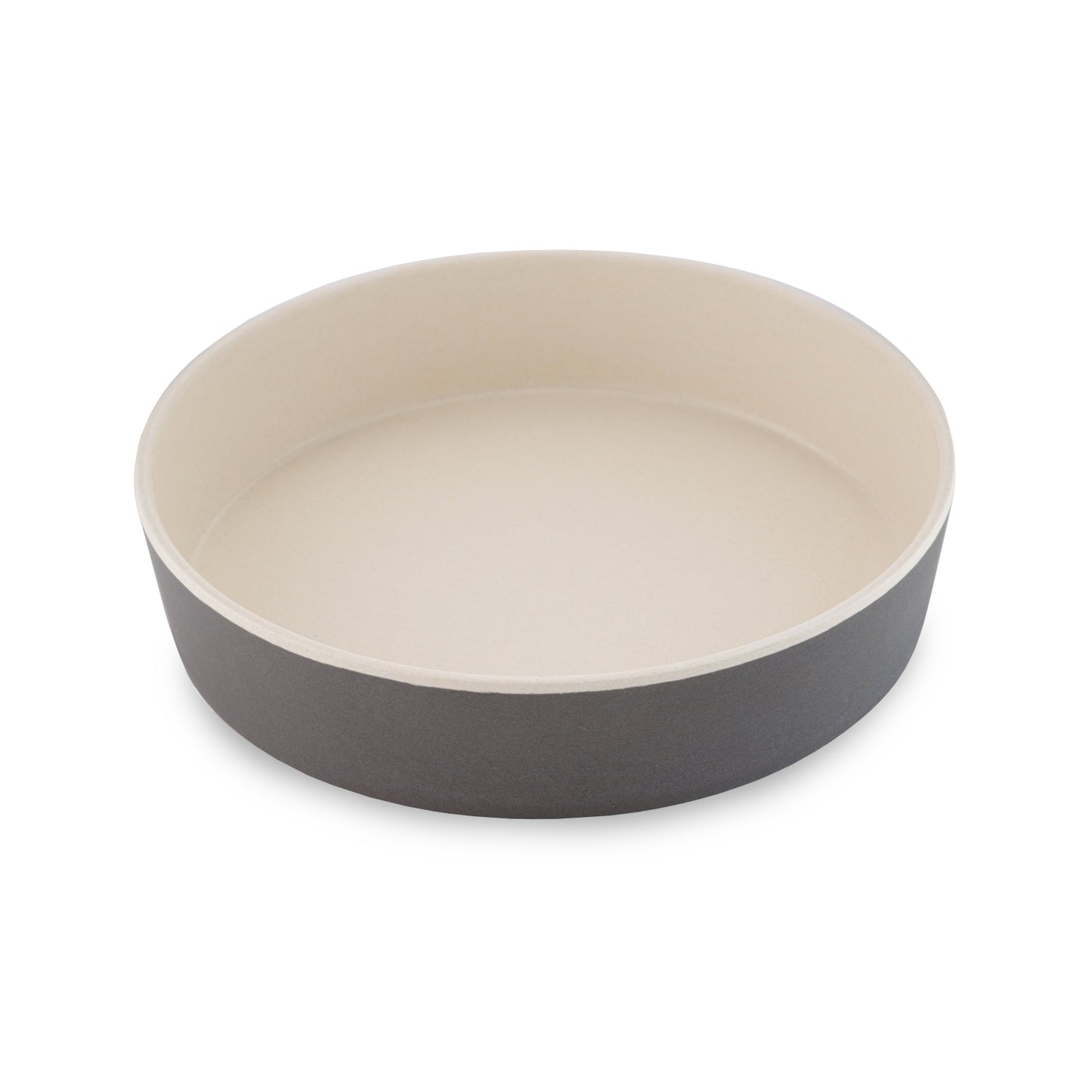 Beco Low-Rim Printed Bamboo Cat Bowl, Coastal Grey