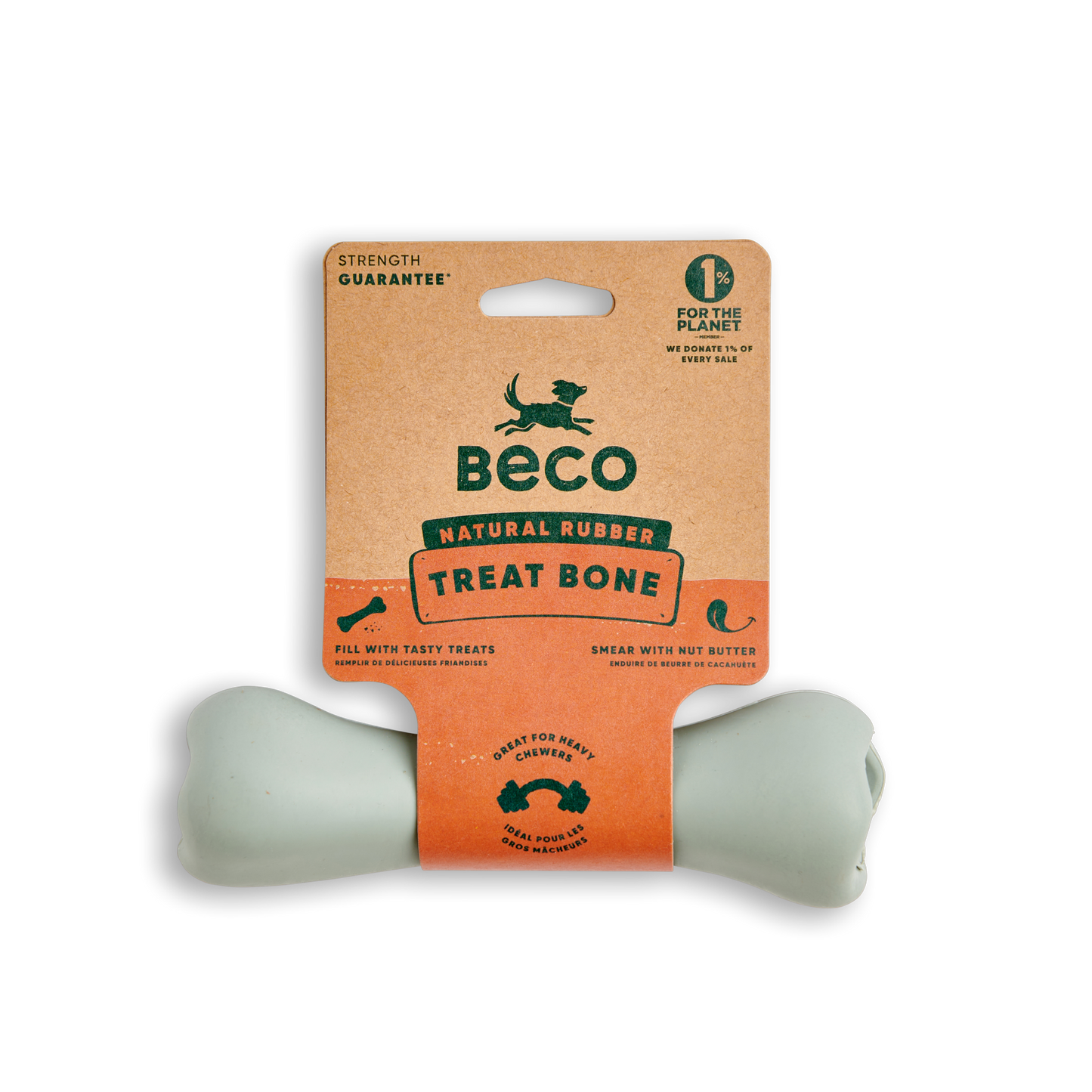 Beco Natural Rubber Chew Bone with Treat Hole