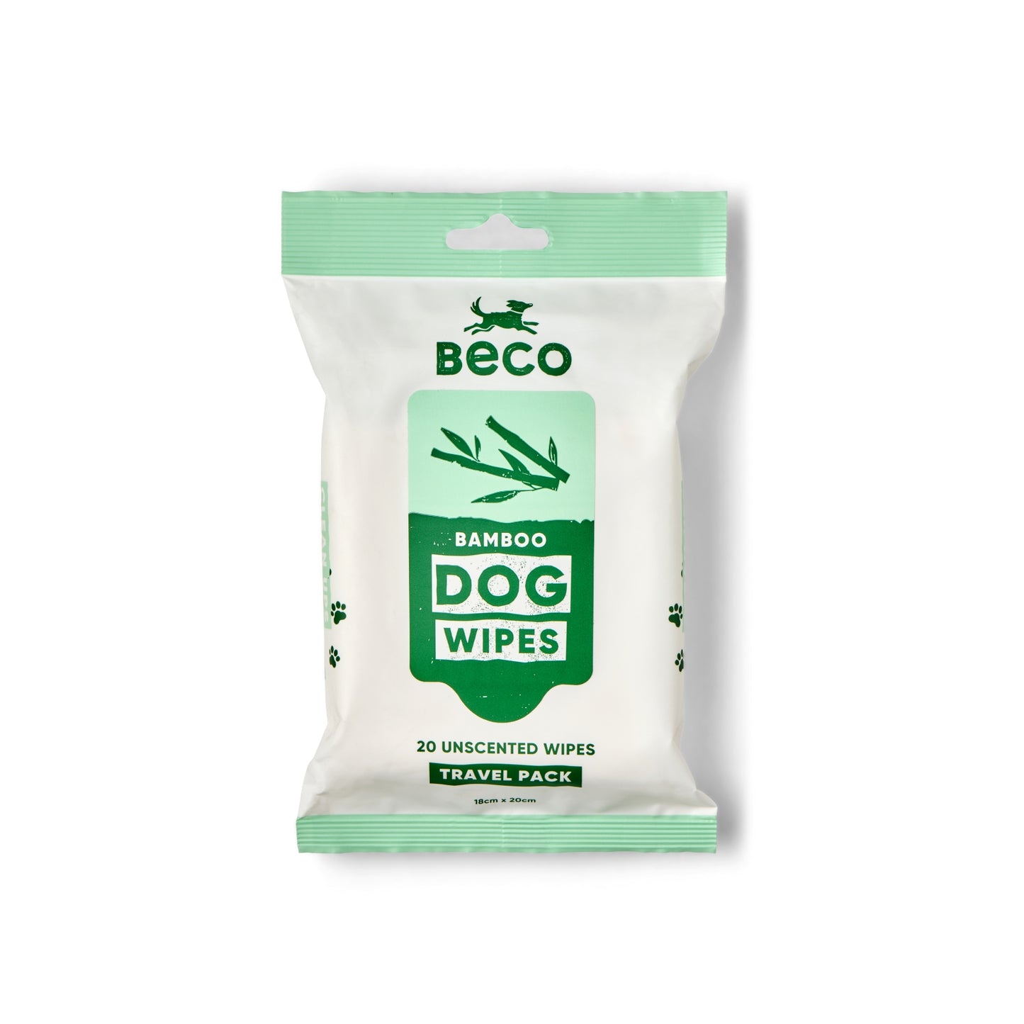 Beco Bamboo Travel Wipes, Unscented – Soft & Compact, 20 Pack