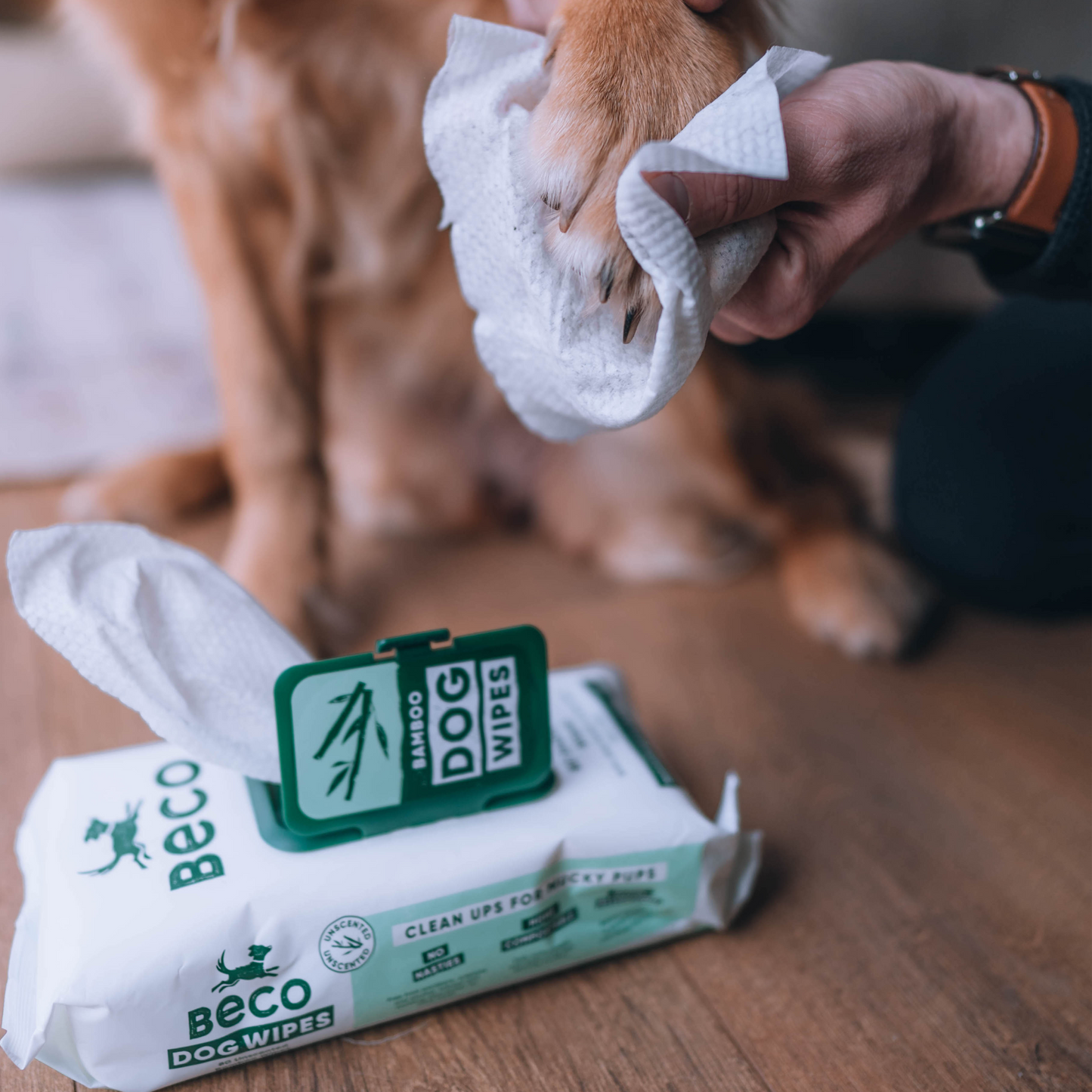 Beco Bamboo Dog Wipes, Unscented, 80 Pack