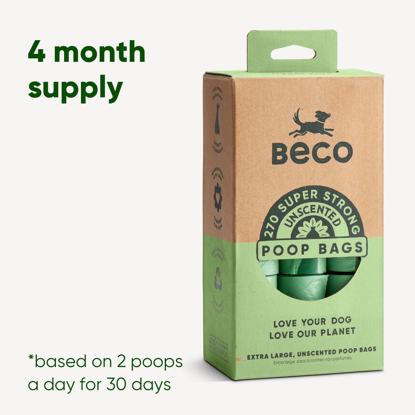Beco Poop Bags, Big, Strong and Leak-Proof, 270 or 540 pcs