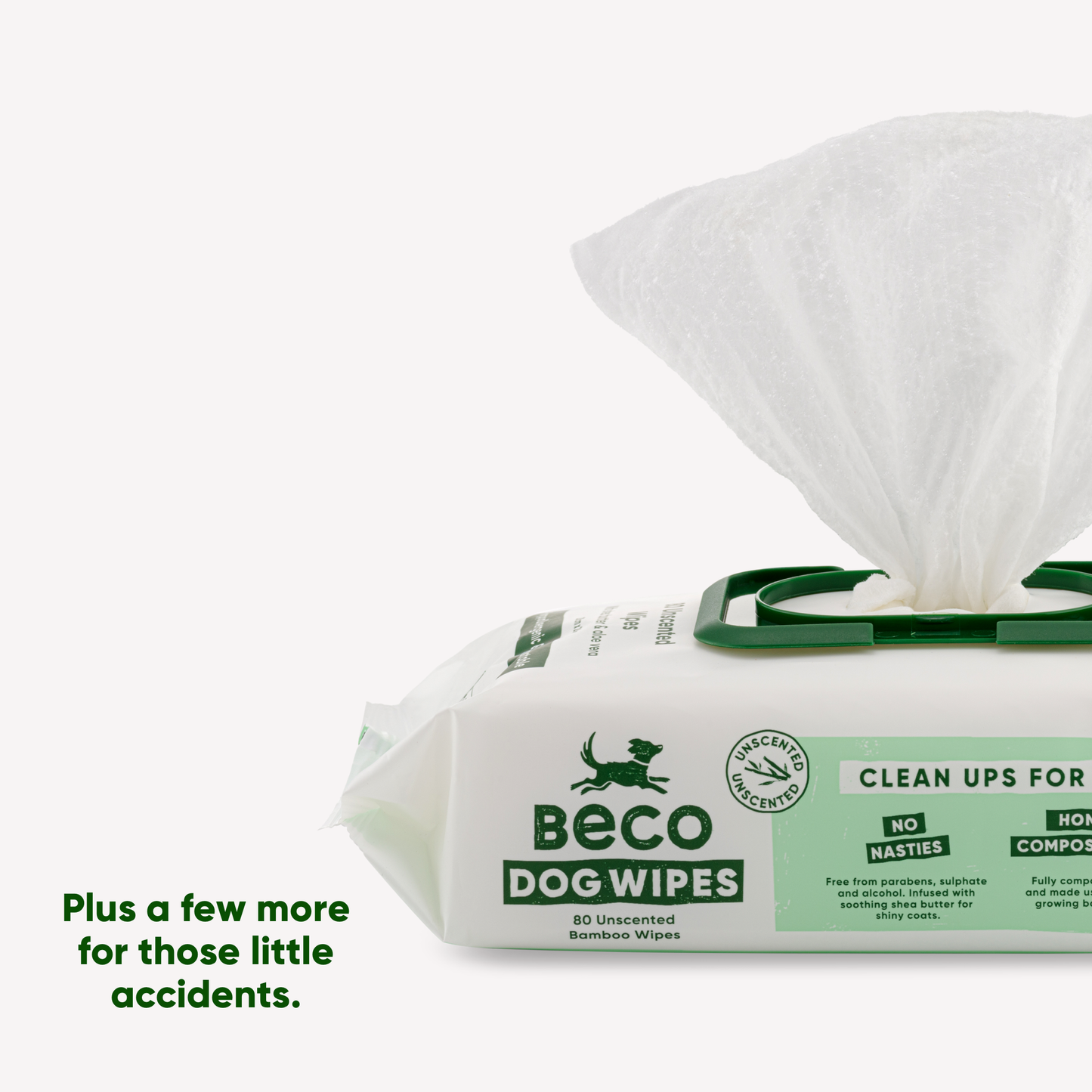 Beco Bamboo Dog Wipes, Unscented, 80 Pack