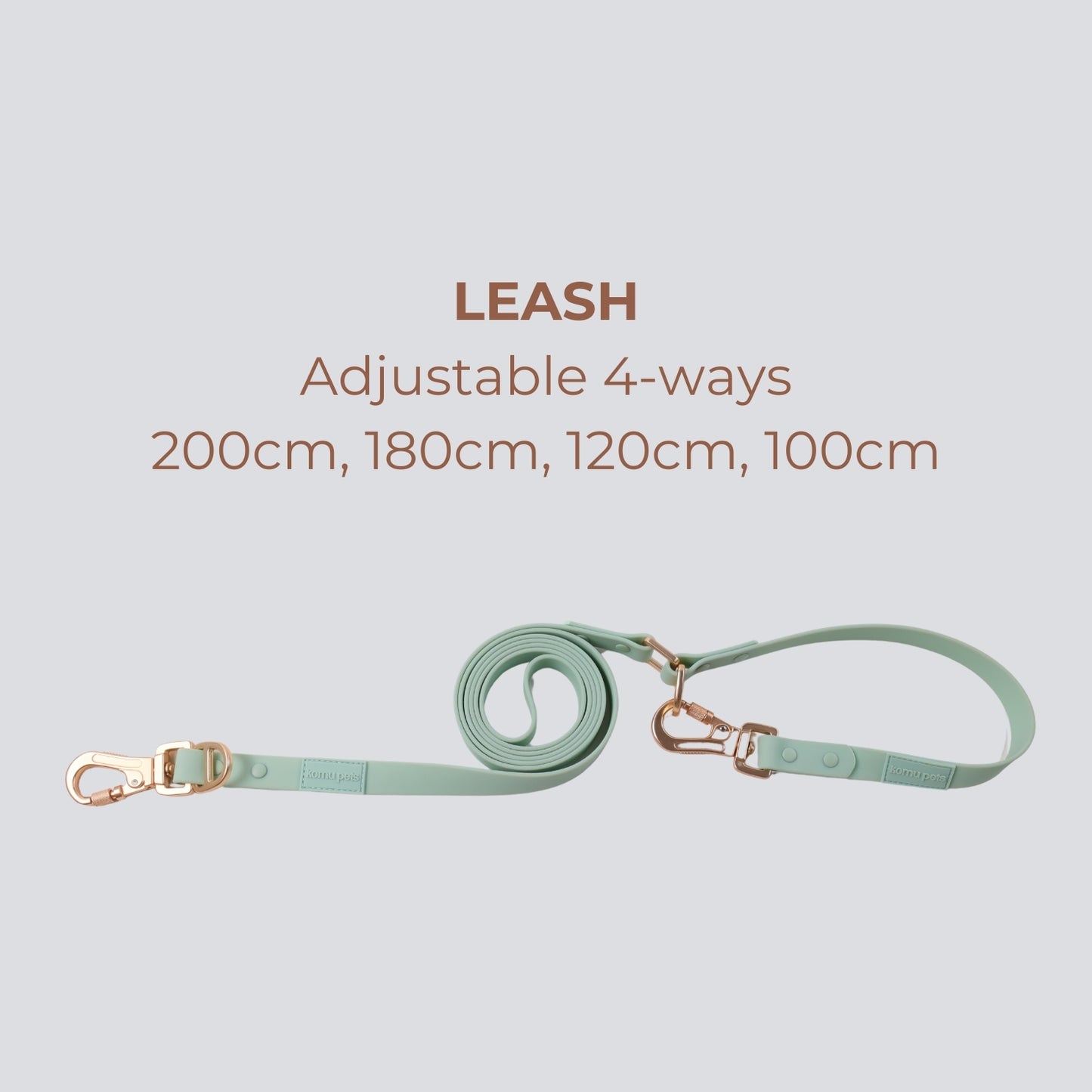 Komu Waterproof Hands-free Convertible & Adjustable Leash – Quick-Drying | All-Weather | Durable | Strong