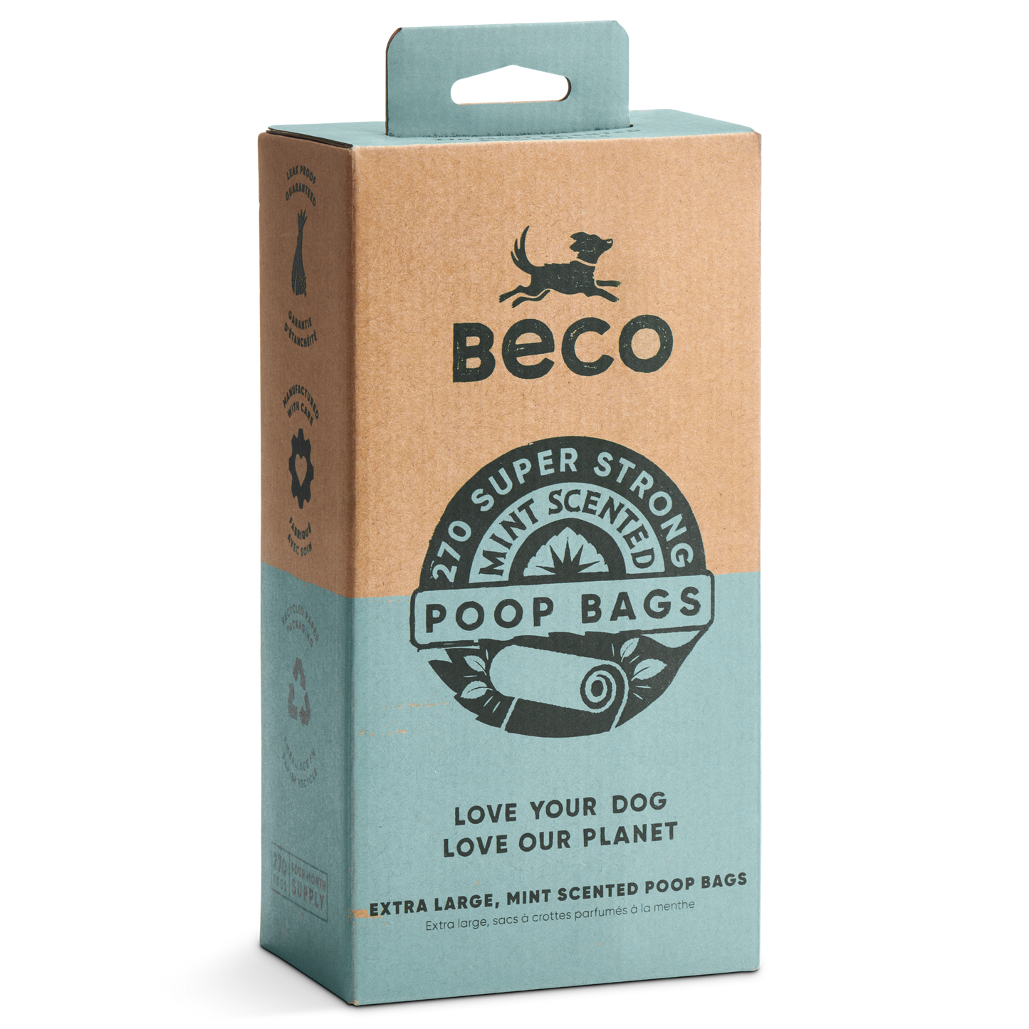 Beco Poop Bags, Mint Scented, Big, Strong and Leak-Proof, 270 pcs