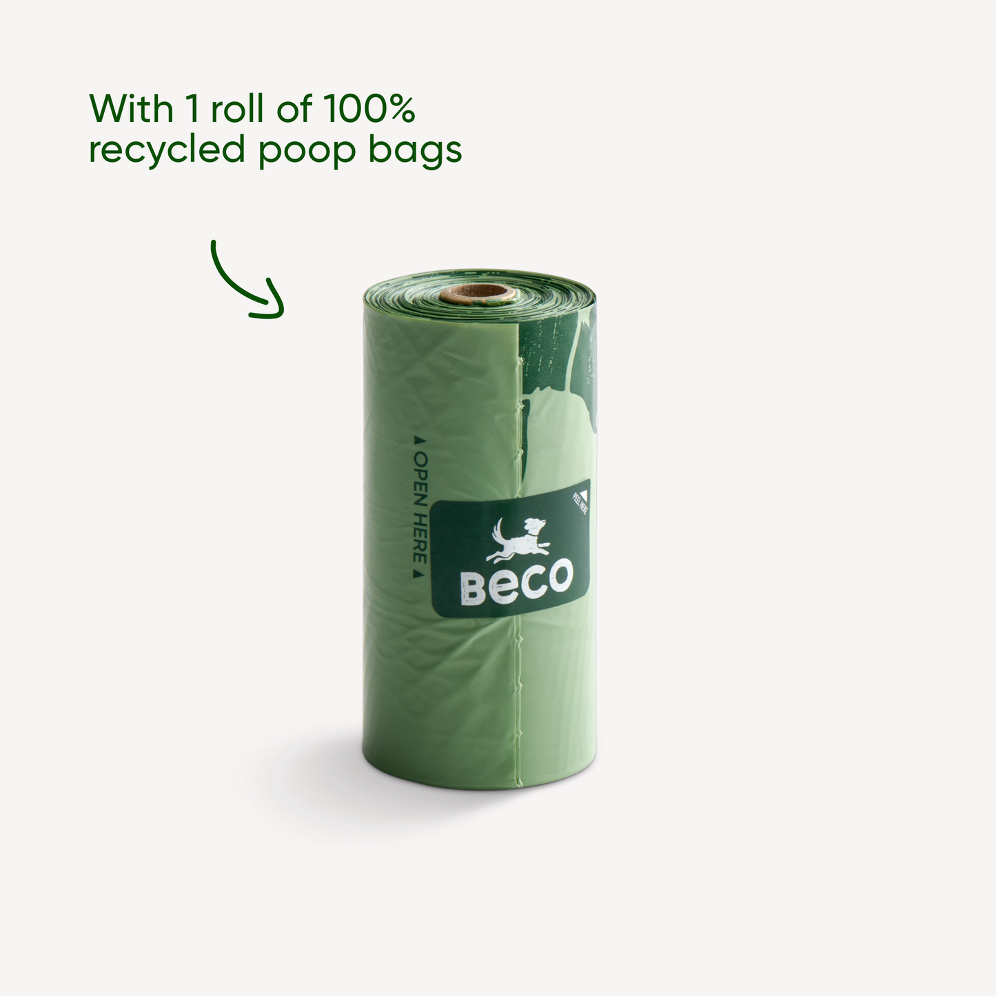 Beco Recycled Plastic Poop Bag Dispenser – Lightweight, Easy to Attach, Includes 15 Poop Bags