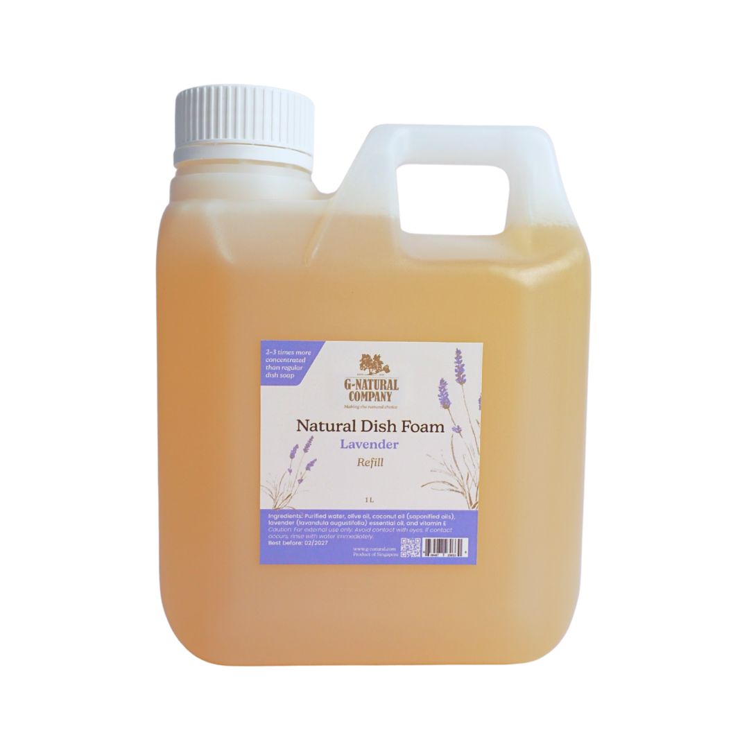 G-Natural Natural Dish Foam Refill 1000ml - Lavender Scented