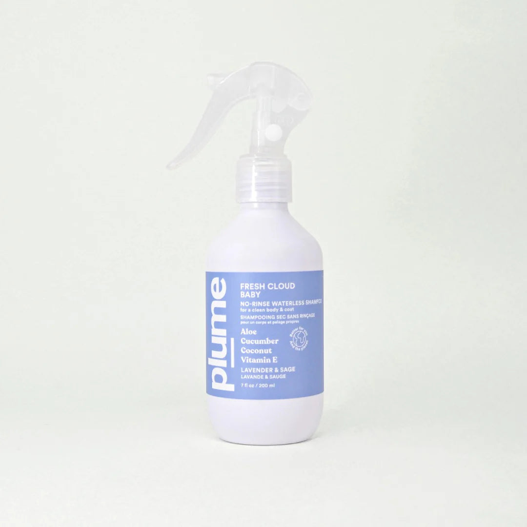 Plume Care No-Rinse Waterless Dry Shampoo for Dogs, Cats & Pets – Natural, Gentle, Sensitive Skin, Lavender & Sage
