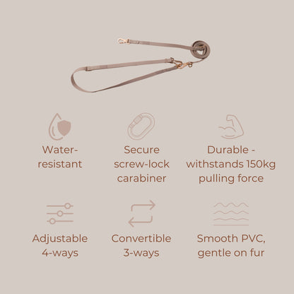 Komu Water-Resistant Hands-free Adjustable Leash & Connector – Quick-Drying | Durable | Strong | Convertible