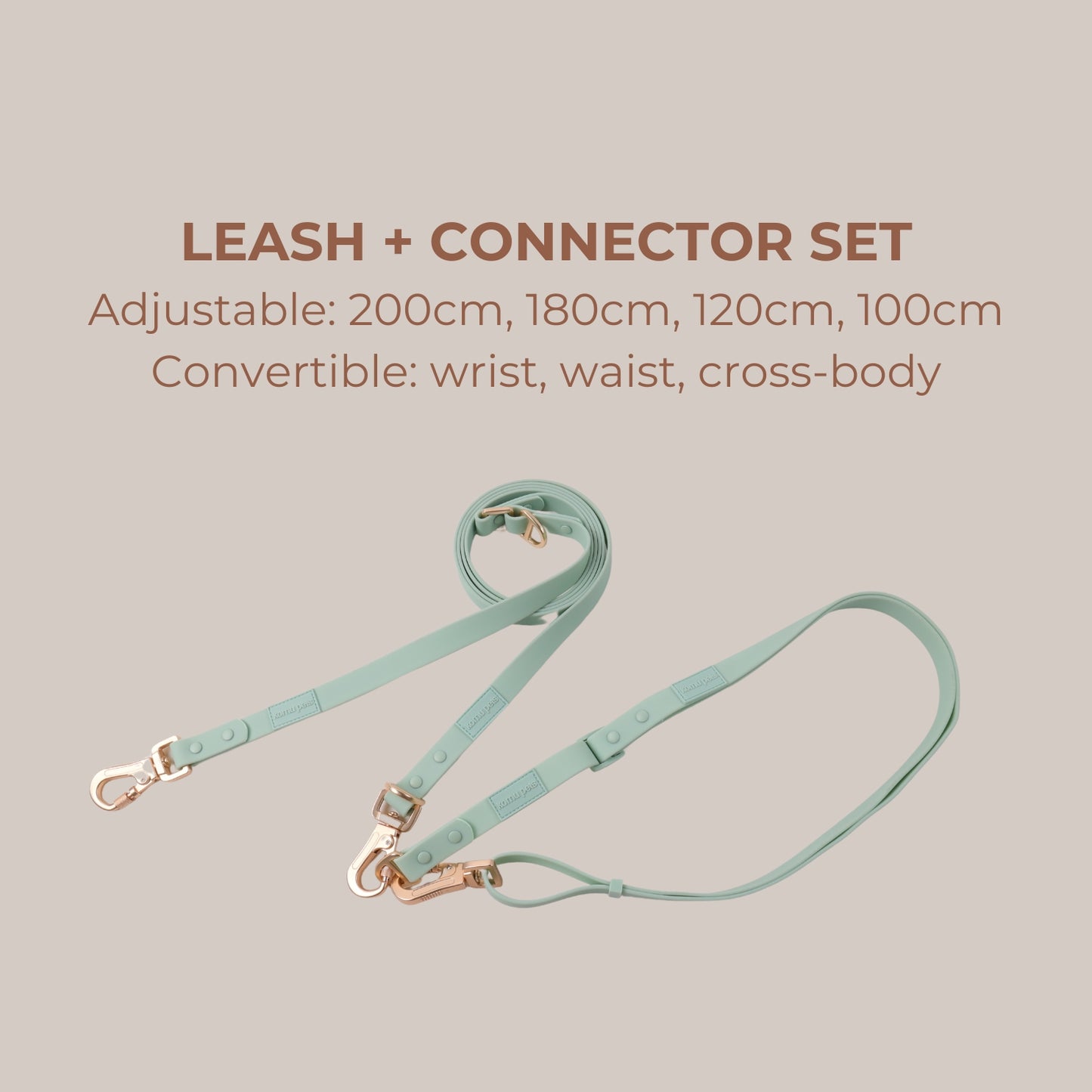 Komu Water-Resistant Hands-free Adjustable Leash & Connector – Quick-Drying | Durable | Strong | Convertible