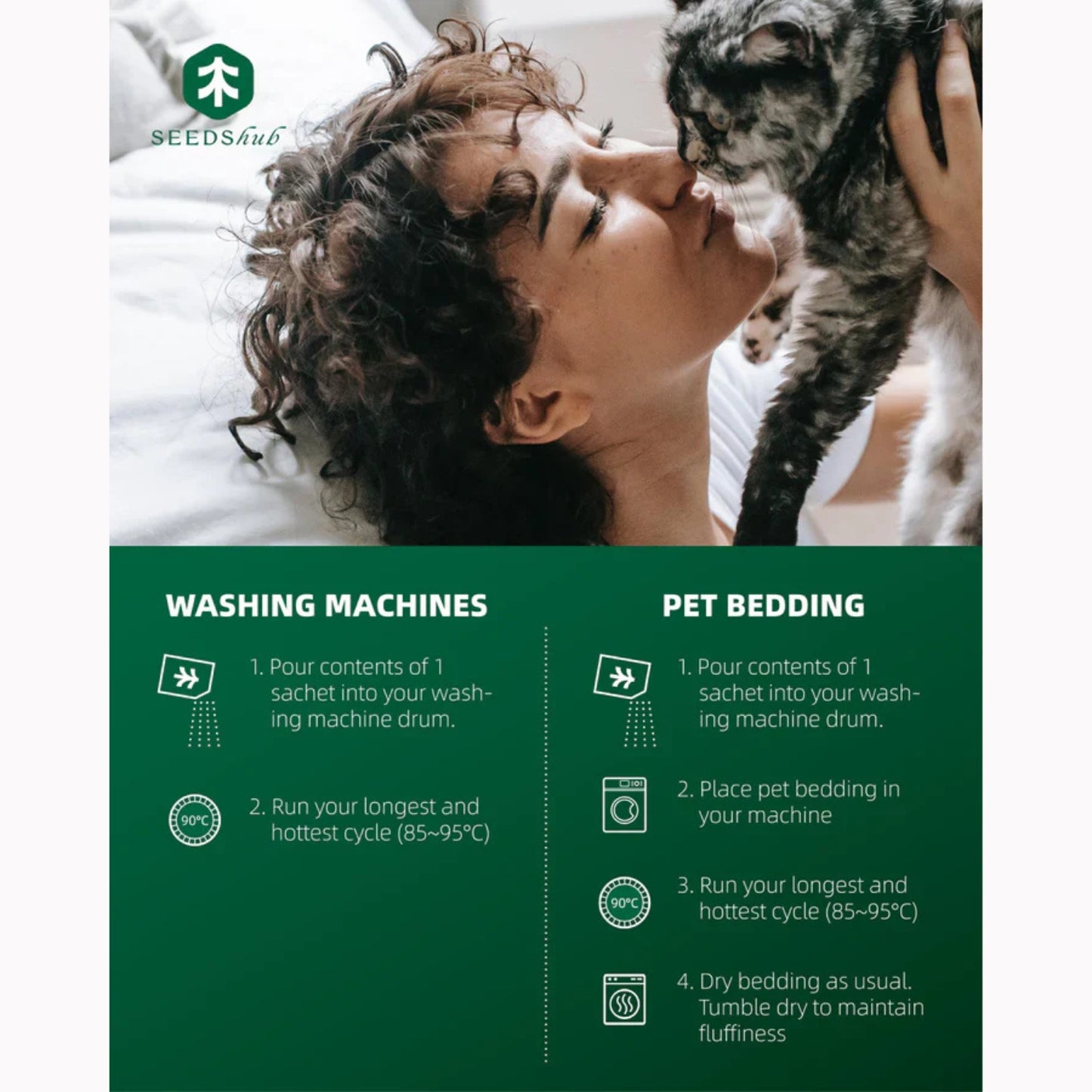 SEEDShub Pet Hair Dissolver - Powerful Pet Hair Remover & Odour Eliminator | For Washing Machines & Pet Supplies