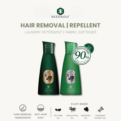 SEEDShub Hair Removal Laundry Detergent & Hair Repelling Fabric Softener – Gentle, Plant-Based Formula | Removes Fur and Odours | Softens Clothing