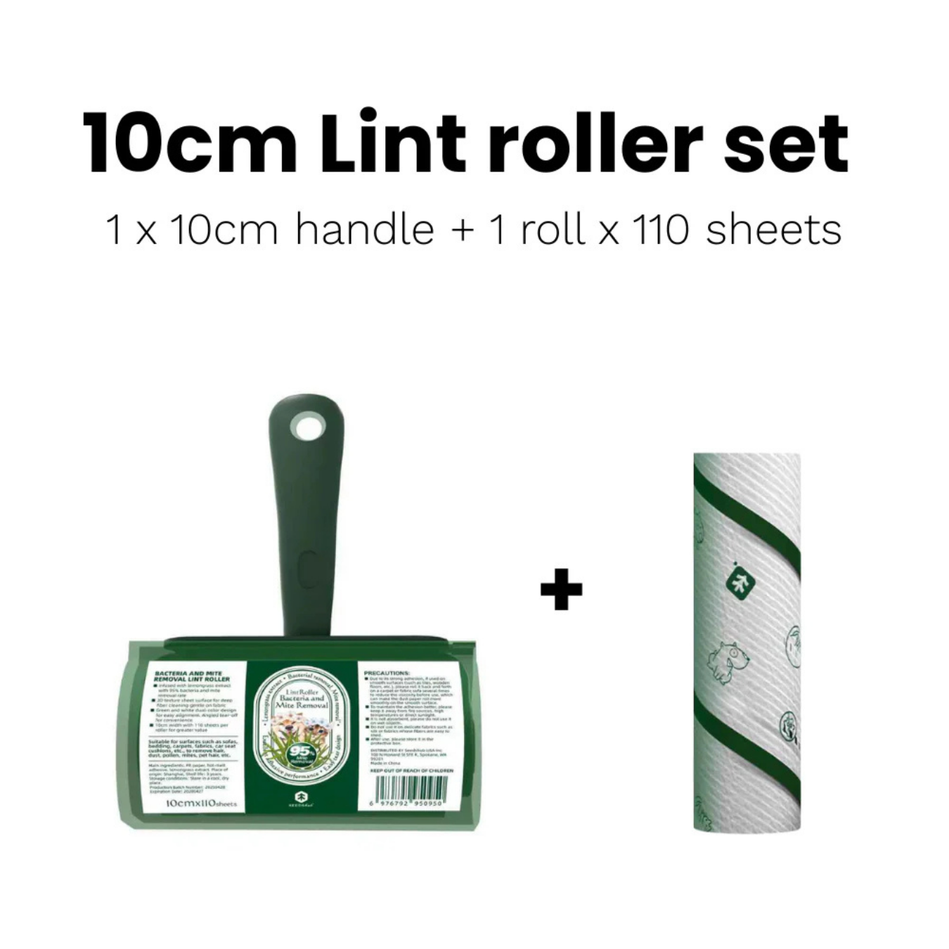 SEEDShub Bacteria & Mite Removal Lint Roller (10cm/16cm) – Gentle Pet Hair & Dust Remover for Clothes & Furniture