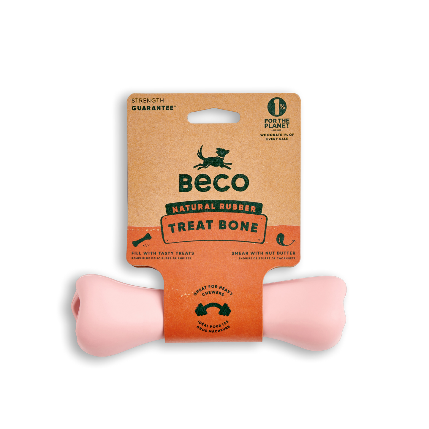 Beco Natural Rubber Chew Bone with Treat Hole