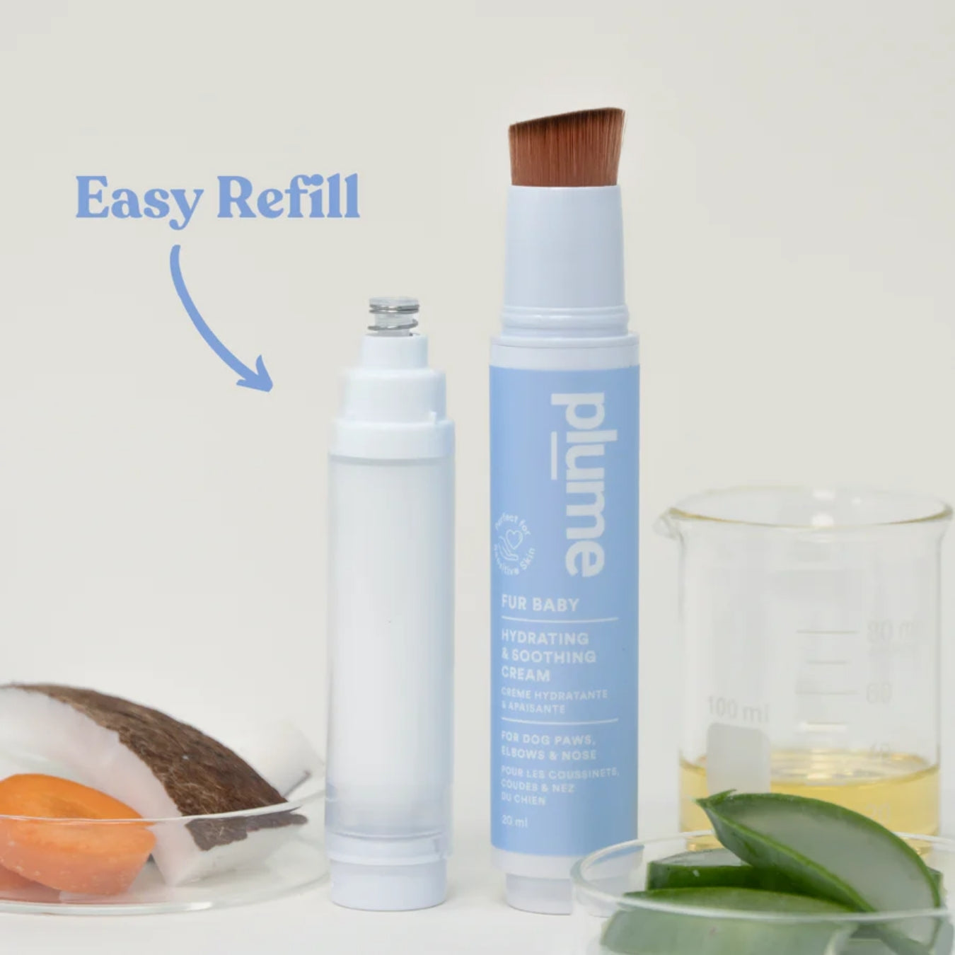 Plume Care Dog & Cat Hydrating Cream [Refill] – Gentle Relief for Dry, Cracked, Itchy Paws, Elbows & Nose