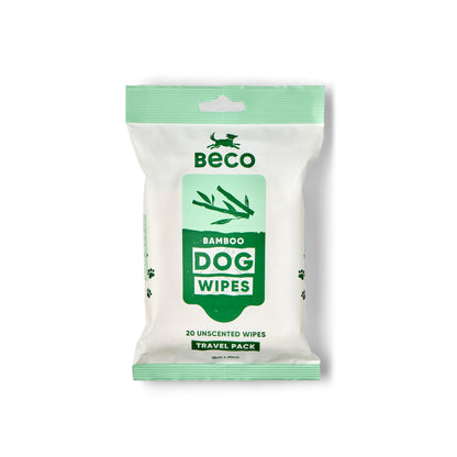 Beco Bamboo Travel Wipes, Unscented – Soft & Compact, 20 Pack
