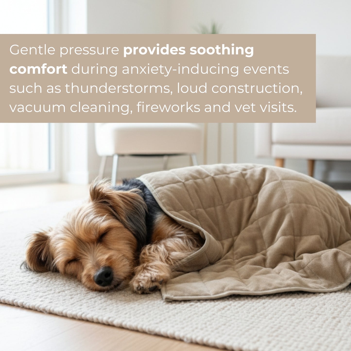 Aurea Weighted Anti-Anxiety Dog & Cat Blanket by Komu - Calming Relief | Reduces Stress | Thunder & Noises | Cooling Bamboo