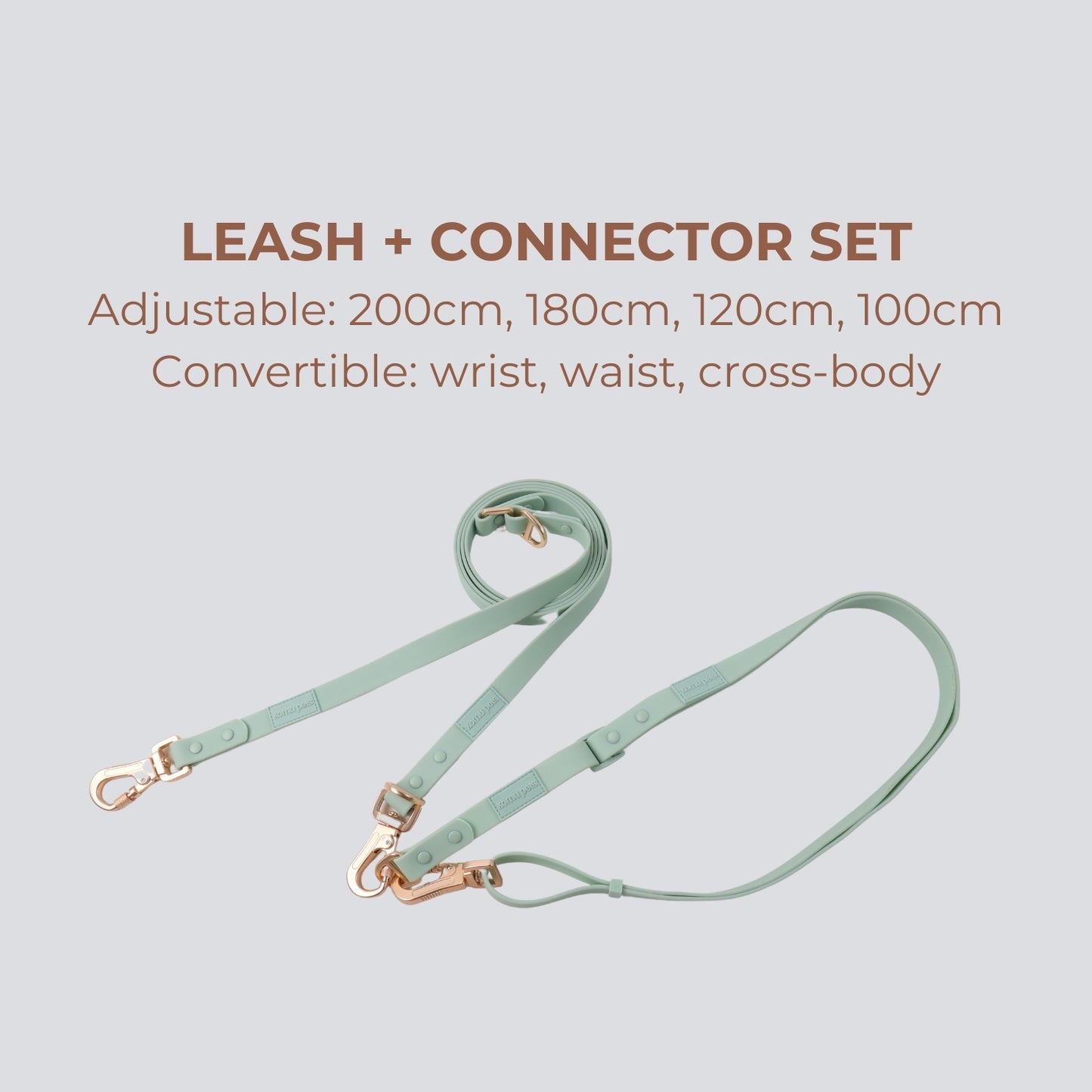Komu Waterproof Hands-free Convertible & Adjustable Leash – Quick-Drying | All-Weather | Durable | Strong