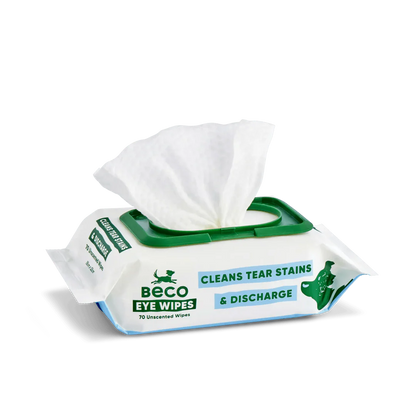 Beco Dog Eye Cleaning Bamboo Wipes, 70 Pack - Fragrance-free | Gentle & Soothing