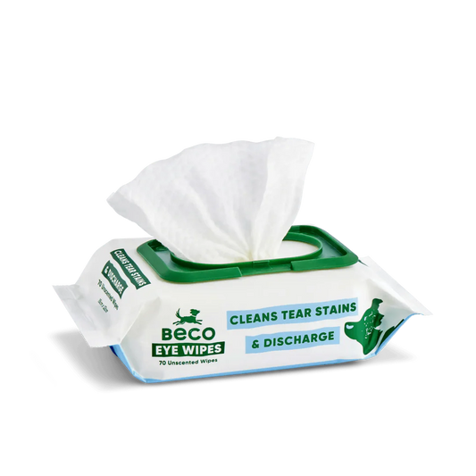 Beco Dog Eye Cleaning Bamboo Wipes, 70 Pack - Fragrance-free | Gentle & Soothing